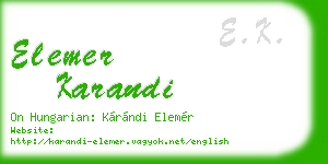 elemer karandi business card